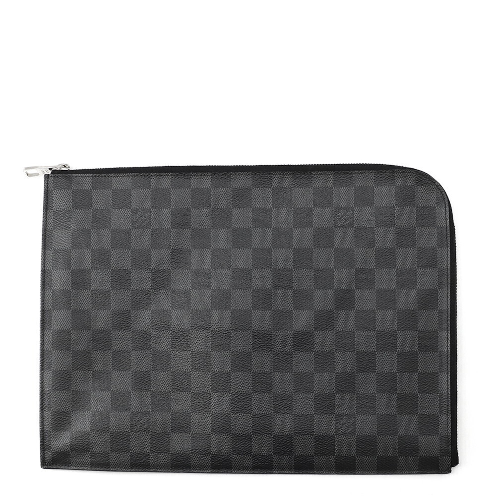 Louis Vuitton Damier Graphite Black Pochette Jour Clutch Bag Black